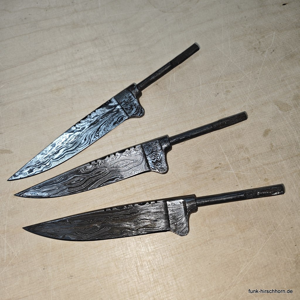 Damaszener - Klinge 100mm für Trachtenmesser / Hirschfänger